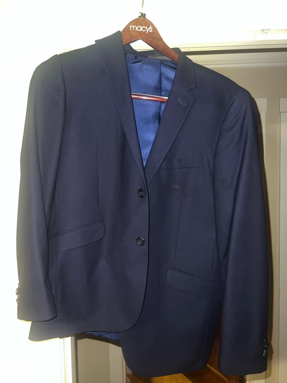 Kenneth Cole Men's Navy Two-Button Blazer
